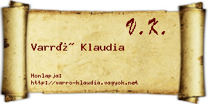 Varró Klaudia névjegykártya