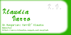 klaudia varro business card